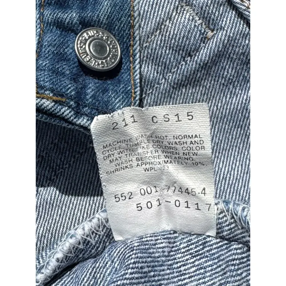Vintage 91 Levi’s 501 0117 XX button fly 35x38(32x34) Made in USA grunge denim - Picture 8 of 9